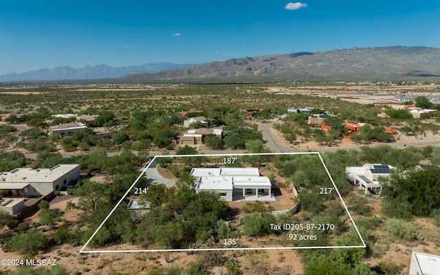 aerial view featuring a mountain view