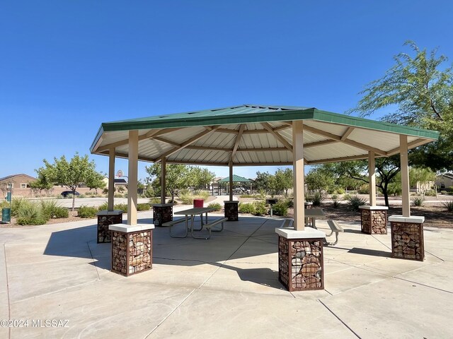 view of patio with a gazebo