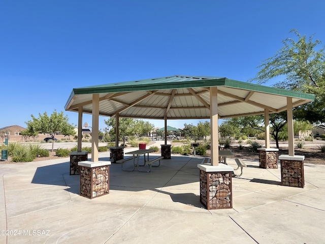 view of home's community featuring a gazebo and a patio area