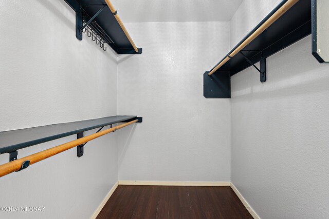 walk in closet featuring hardwood / wood-style floors