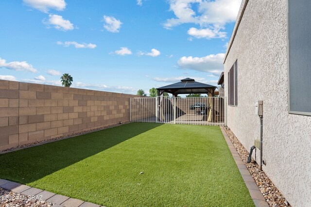 view of yard featuring a gazebo