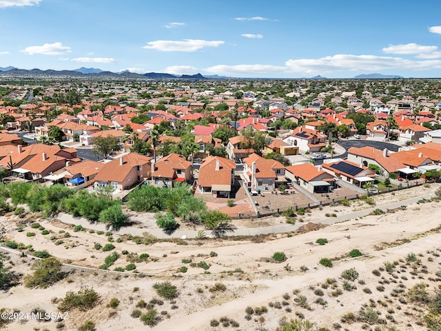 aerial view with a mountain view