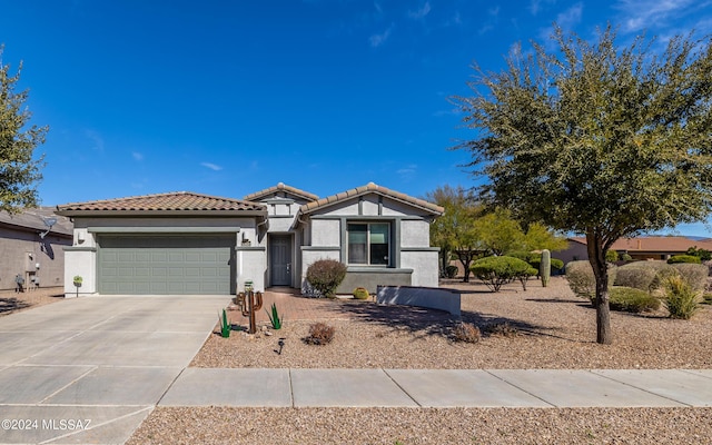 view of front of home with a garage