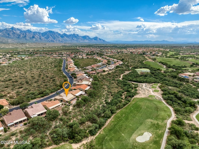 drone / aerial view with a mountain view