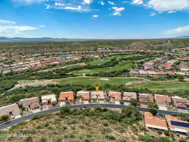 aerial view with a mountain view