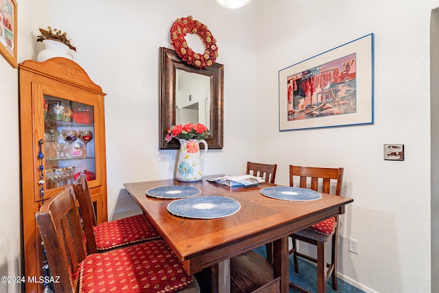 view of carpeted dining room