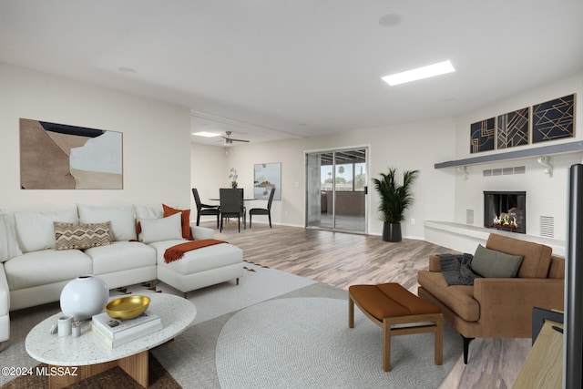 living room featuring wood-type flooring