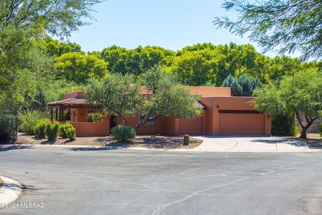 view of front of home with a garage