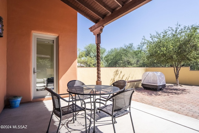 view of patio with grilling area