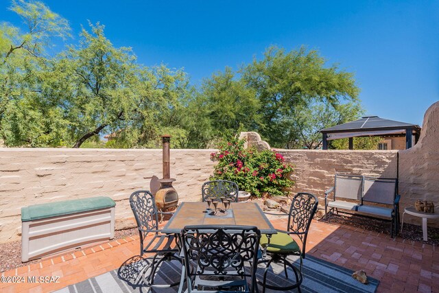 view of patio with a gazebo