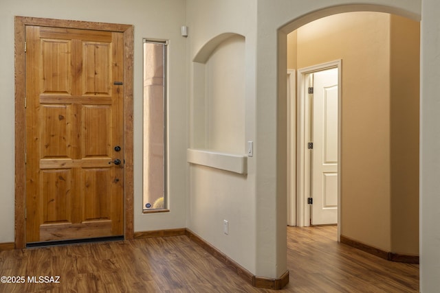 interior space featuring dark hardwood / wood-style flooring