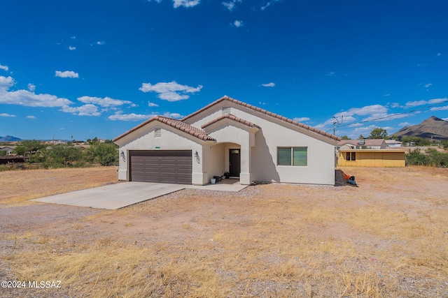 exterior space featuring a garage