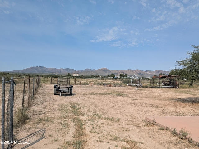 view of mountain feature featuring a rural view