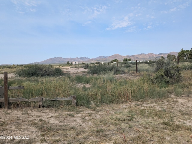 view of mountain feature featuring a rural view