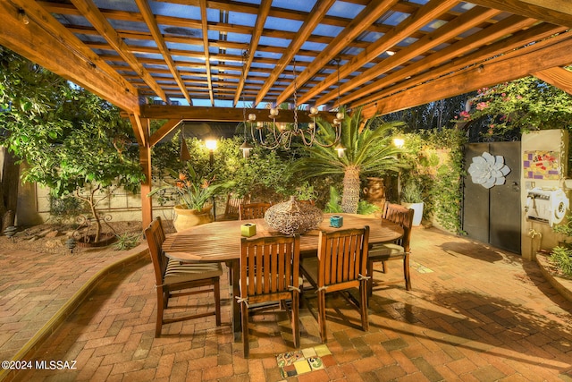 view of patio / terrace featuring a pergola