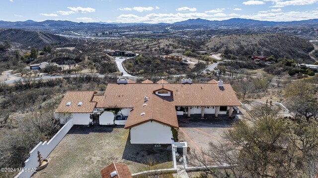 drone / aerial view with a mountain view