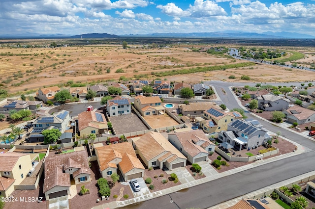 aerial view with a mountain view