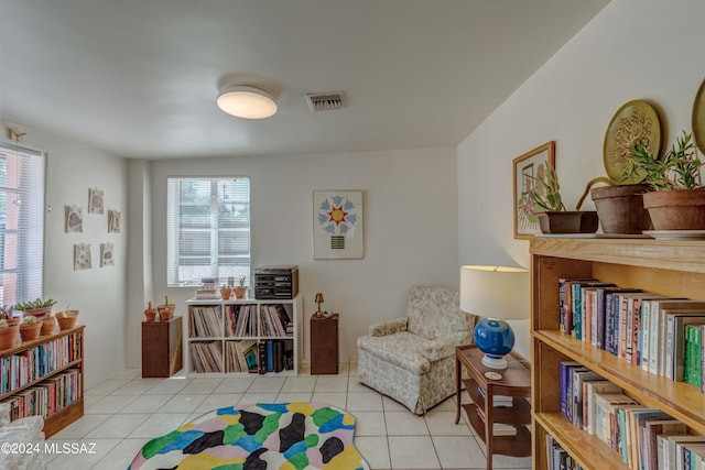 interior space with light tile patterned floors