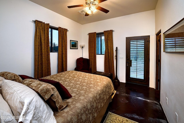 bedroom with a ceiling fan