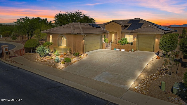 view of front of house featuring a garage