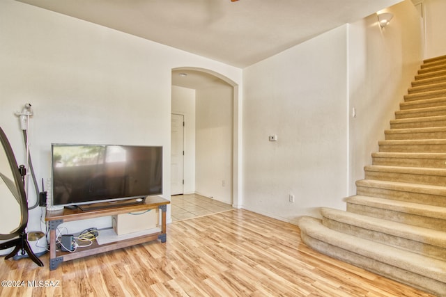 living room featuring hardwood / wood-style floors