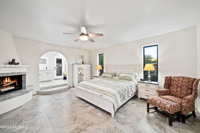 bedroom with ceiling fan