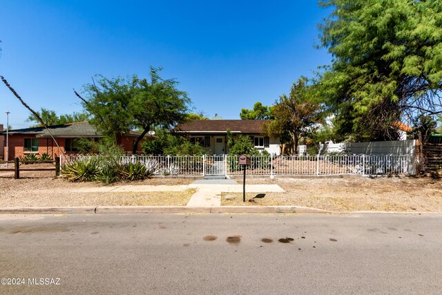 view of single story home