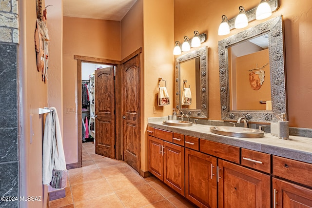 bathroom featuring vanity and tile patterned floors