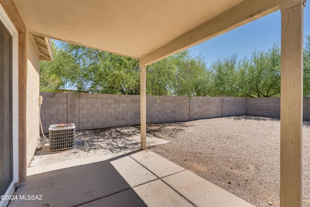 view of patio / terrace featuring central AC unit