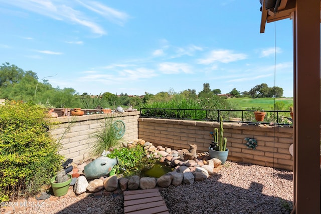 view of yard featuring fence