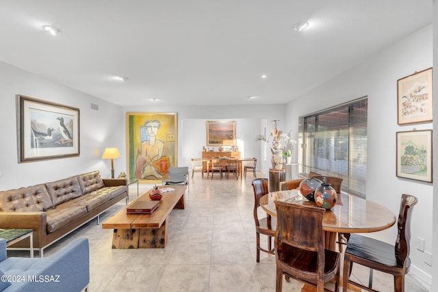 view of tiled living room