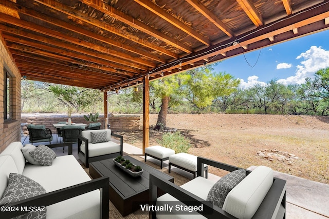 view of patio featuring outdoor lounge area