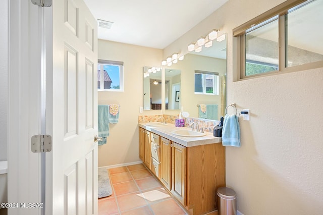 1892 E E Clf, Swallow Trail, Green Valley, AZ 85614 - bathroom featuring visible vents, a sink, and a wealth of natural light