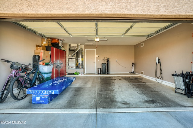 garage with water heater