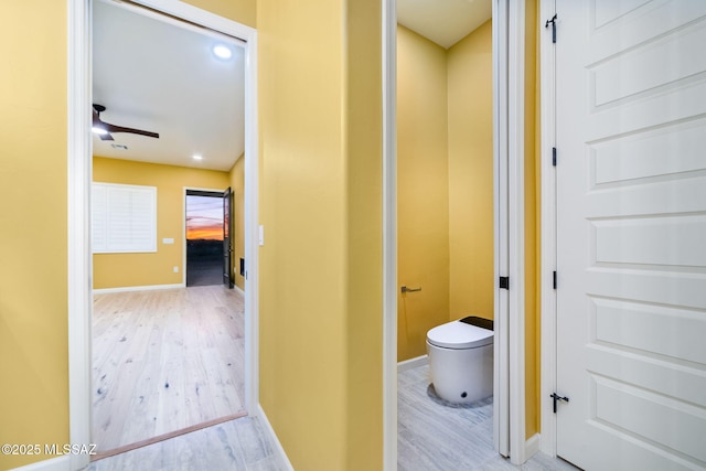 hallway featuring light hardwood / wood-style floors