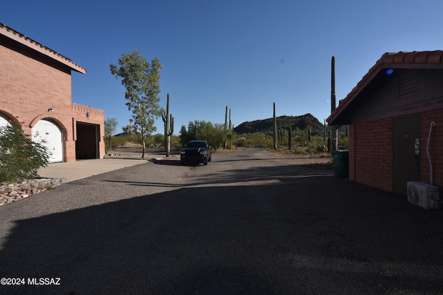 view of street with a mountain view