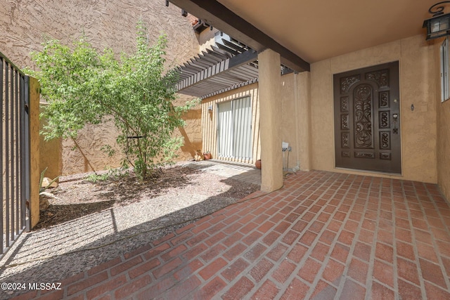 view of patio / terrace featuring a pergola