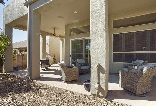 view of patio / terrace with outdoor lounge area and ceiling fan