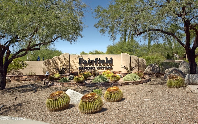 view of community sign