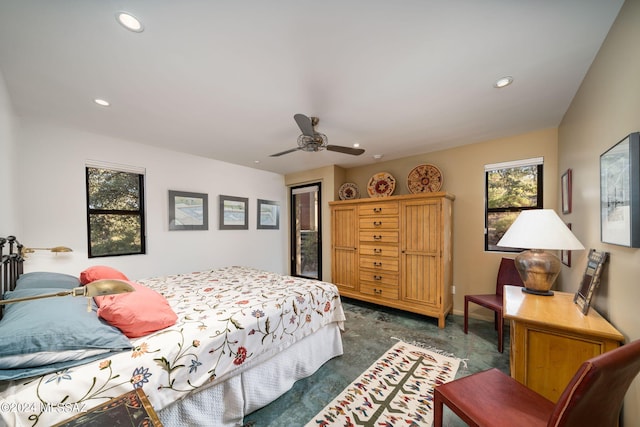 bedroom with ceiling fan