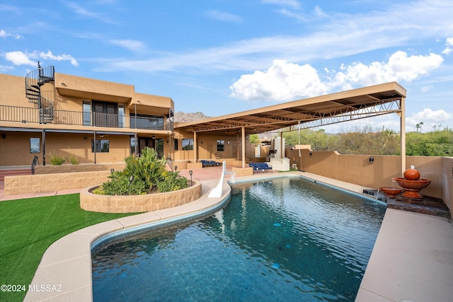 view of pool with a patio area