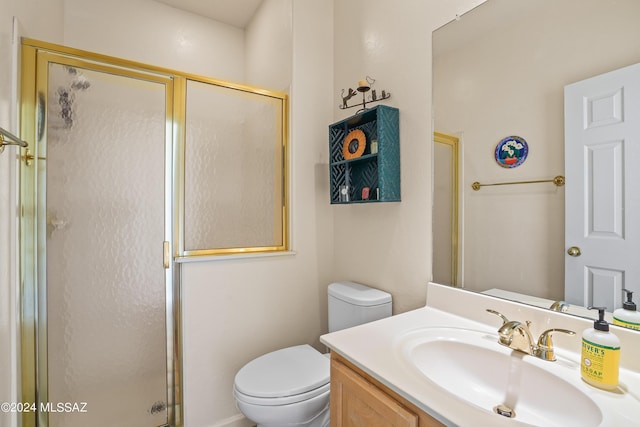 875 S Deer Meadow Loop, Tucson, AZ 85745 - bathroom featuring toilet, a stall shower, and vanity