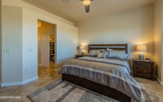 bedroom with ceiling fan