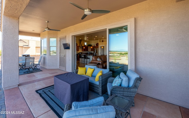 view of patio with an outdoor hangout area