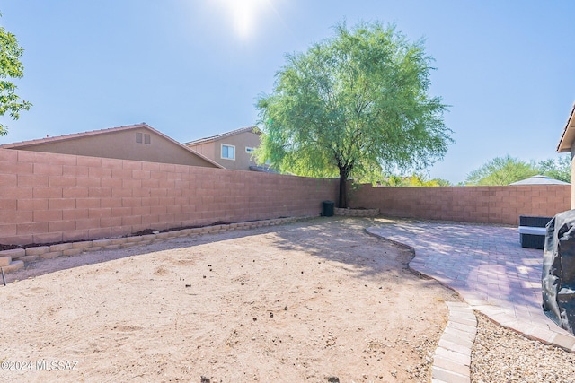 view of yard featuring a patio area