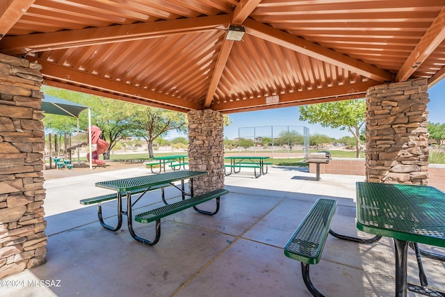 view of home's community featuring a gazebo and a patio