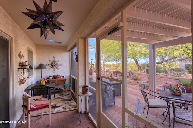 view of sunroom