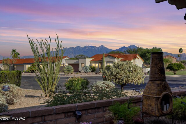 mediterranean / spanish home with a mountain view