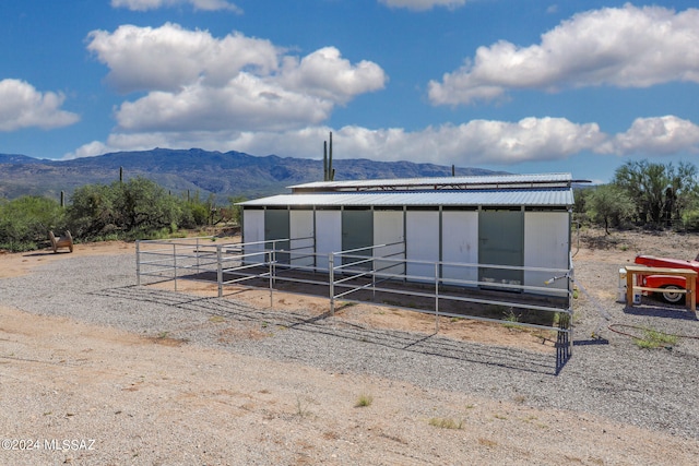 exterior space with a mountain view