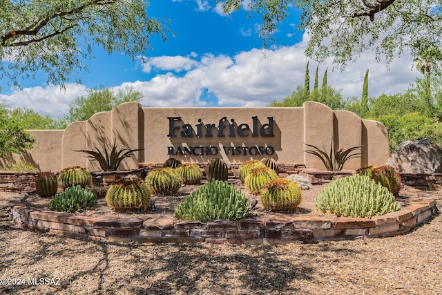 view of community sign